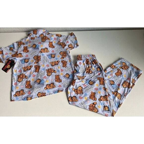2 Pc Nickelodeon Garfield Nap Time PJ Pajama Set Women’s Sz S Soft Pants NEW - Picture 11 of 13